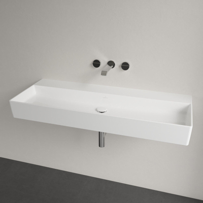 Villeroy & boch Memento 2.0 lavabo pour porte-serviettes 120x47cm sans trop-plein sans trou pour robinetterie céramique+ blanc