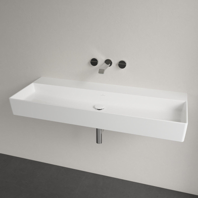 Villeroy & Boch memento 2.0 wastafel - voor handdoekhouders - 120x47cm - zonder overloop - zonder kraangat CeramicPlus - White Alpine (glans wit)