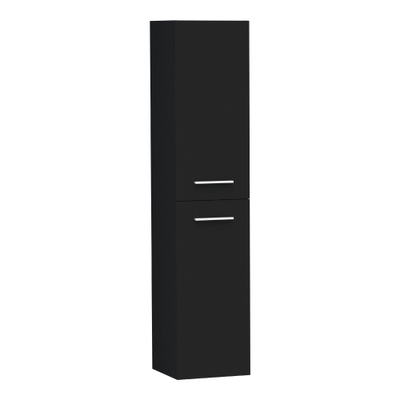 BRAUER Trust armoire de salle de bains - 160x35x35cm - sans poignées rapportées avec 2 portes ouvrant à gauche ou à droite noir mat