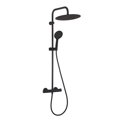 Adema Sparkle 2.0 regendoucheset met thermostaat hoofddouche 30cm handdouche 3 standen zwart 110cm TWEEDEKANS