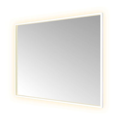 Hotbath &MORE Spiegel - 100x80cm - directe en indirecte LED - color changing - spiegelverwarming - dimbaar - met afstandsbediening - PVD - geborsteld gunmetal (wit)