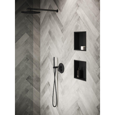 Looox BoX niche - 60X30X7cm - encastrable - avec cadre d'étanchéité - noir mat