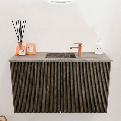 Mondiaz JOYA-DLUX 70cm toiletmeubel - kleur Shadow - Wastafel FAYE positie Midden 1 kraangat kleur Oza.