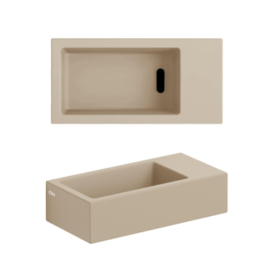 Clou Flush 3 lavabo 36x18cm sans trou de robinet à droite mat moutarde céramique