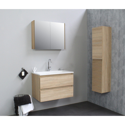 Basic Bella Tabliers latéraux pour armoire toilette 60x14x2cm Chêne