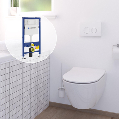 Villeroy & Boch Subway 2.0 Toiletset met softclose & quickrelease zitting, UP100 reservoir en Delta 25 bedieningsplaat - glans wit