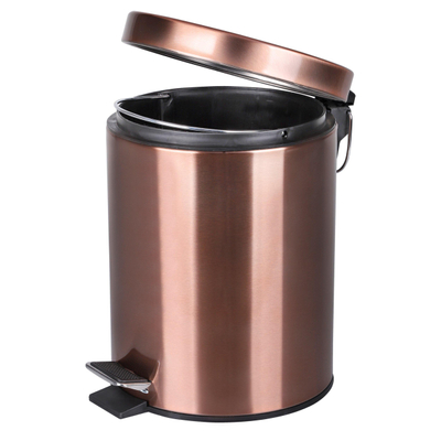 Differnz Poubelle à pédale 5 litres rouge cuivre