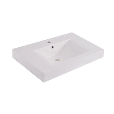 Xellanz Wiesbaden Tigris lavabo simple avec 1 trou de robinet 60x46x8 cm polybéton brillant blanc