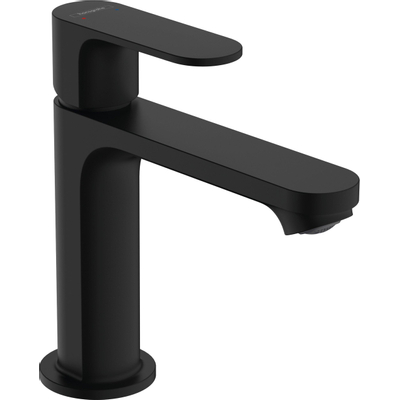 Hansgrohe Rebris s 1 greeps wastafelkraan - 110 met trekwaste - mat zwart