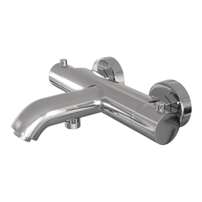 Brauer Chrome Edition Robinet baignoire - avec set douchette - douchette ronde 3 jets - bouton lisse - chrome