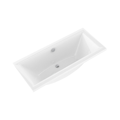 Plieger Corfu baignoire duo 180x80cm acrylique 48cm extra profonde avec pieds blanc inclus évacuation de baignoire et combinaison trop-plein avec bonde et câble 85cm chrome