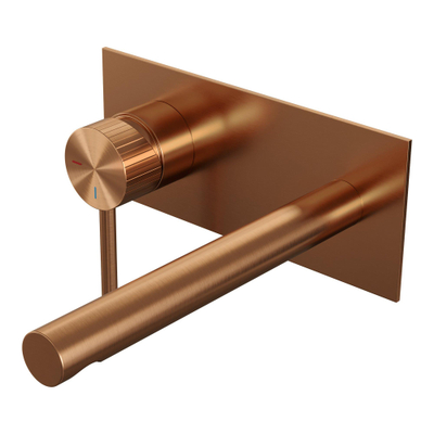 BRAUER Stripe Mitigeur lavabo encastré - bec droit et plaque de recouvrement - modèle A2 - cuivre brossé PVD