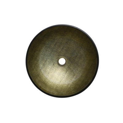 Saniclass Pesca Limone Waskom - 42x14,5cm - rond - gehard glas - goud groen OUTLETSTORE