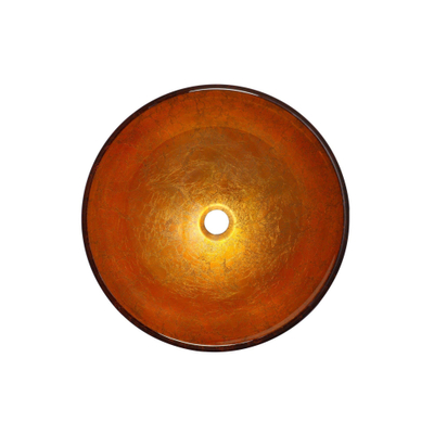 Saniclass Pesca Vasque à poser 42x14.5cm ronde verre durci Rouge marron SECOND CHOIX