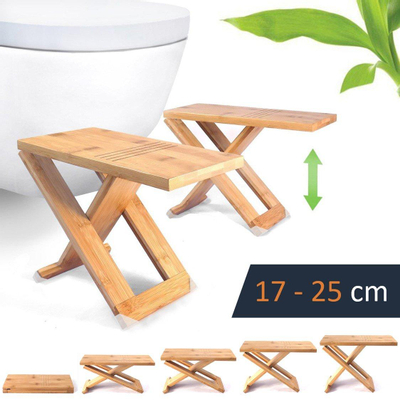 Relaxx opvouwbare toiletstoel met verstelbare hoogte bamboe hout set van 2 SHOWROOMMODEL