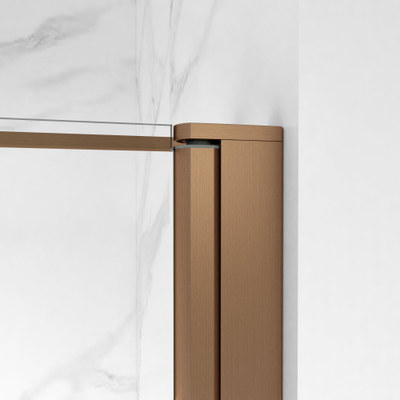 FugaFlow Eccelente Cabine de douche en verre - 80x180x200 - Profil en verre de sécurité - anti-calcaire - Cuivre brossé PVD (Cuivre)