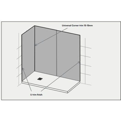 Zenon Essenza universel Profil d'angle - pour panneaux muraux - 15-15mm
