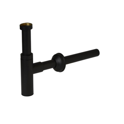 Plieger Mini designsifon met muurbuis van 25cm 5/4 mat zwart