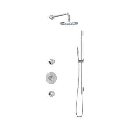 Hotbath Buddy IBS1 Regendoucheset - 2 stopkranen - 35cm wandarm - 20cm ronde hoofddouche - staafhanddouche - glijstang - chroom