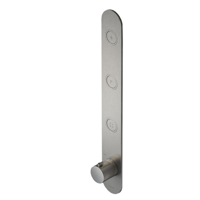 Hotbath Cobber Inbouwthermostaat - met 3 pushbuttons verticale plaatsing - PVD - geborsteld koper