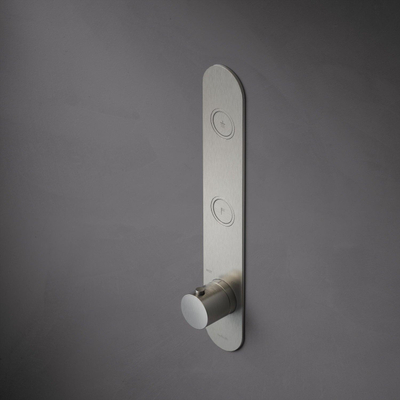 Hotbath Cobber Inbouwthermostaat - met 2 pushbuttons verticale plaatsing - geborsteld messing goud