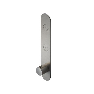 Hotbath Cobber Inbouwthermostaat - met 2 pushbuttons verticale plaatsing - geborsteld messing goud