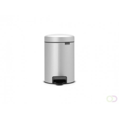 Brabantia NewIcon Poubelle à pédale - 3 litres - seau intérieur en plastique - metallic grey