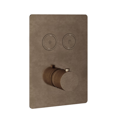 Hotbath Cobber Afbouwdeel inbouwthermostaat - met 2 pushbuttons - verweerd messing verouderd goud
