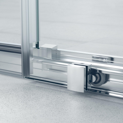 Marenza Slide Quick Fit Porte coulissante - 130x190cm - verre de sécurité 6mm - profilé alu - anti-calcaire - chrome
