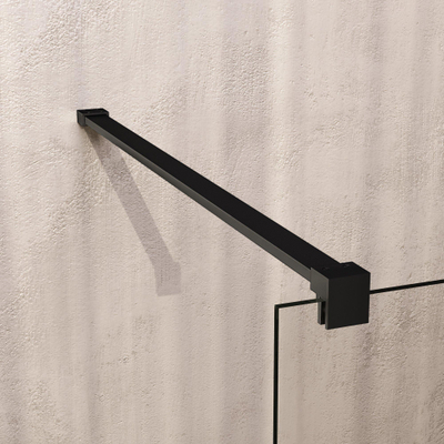 BRAUER Oblivion Paroi de baignoire - 80x140 - verre transparent - incl. revêtement en verre - noir mat