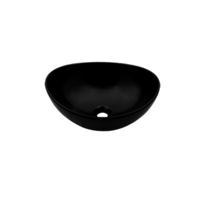 Plieger Scale keramische opbouw waskom ovaal 40.6x32.2x18.2cm zwart