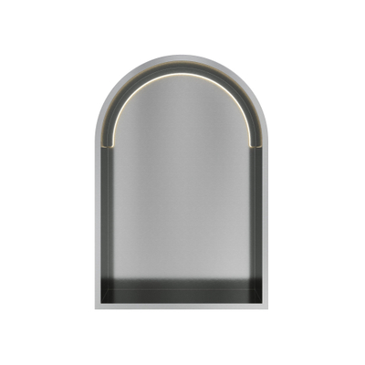 Hotbath &MORE Boîte encastrée ou niche encastrée Modèle en arc 30x45x10cm avec LED IP44 RVS 316