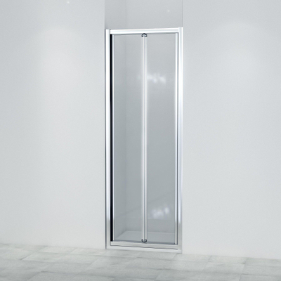 Marenza Fold Porte pliante - 90x190cm - verre de sécurité 6mm - profil alu - anti-calcaire - chrome