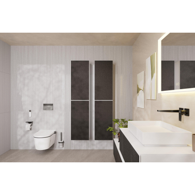 Hansgrohe AddStoris Q closetrolhouder - met planchet - geborsteld zwart chroom (antraciet)