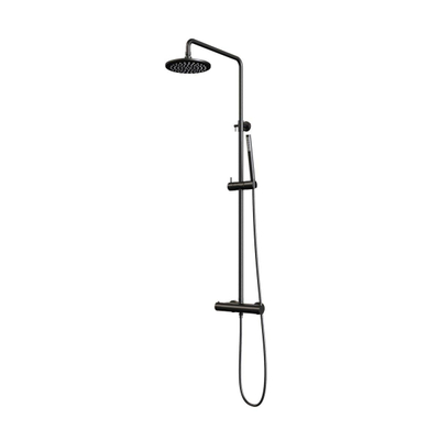 Brauer Black Edition Colonne de douche avec mitigeur thermostatique douche de tête 20cm et douchette stick noir mat