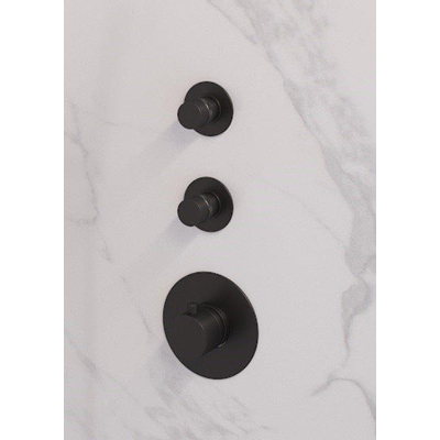 Brauer Black Edition inbouwthermostaat - inbouwdeel - 3 gladde knoppen - verticaal - mat zwart OUTLETSTORE