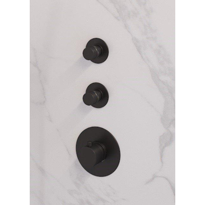 Brauer Black Edition Robinet douche encastrable thermostatique avec 2 robinets d'arrêt vertical Noir mat
