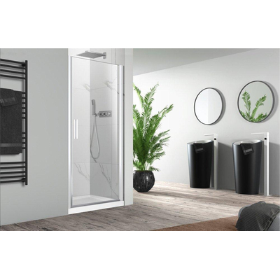 Nemo Pina draaideur 90x200cm 6mm Helder veiligheidsglas met antikalk links en rechts Wit SHOWROOMMODEL