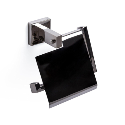 Ozean Eternal Toiletrolhouder - met klep - hoekig - chroom OUTLETSTORE
