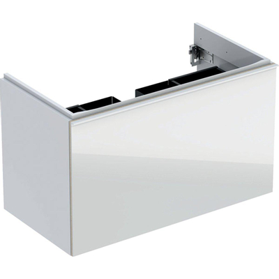 Geberit Acanto wastafelonderkast - 1 lade front - glas - 89cm - glans wit