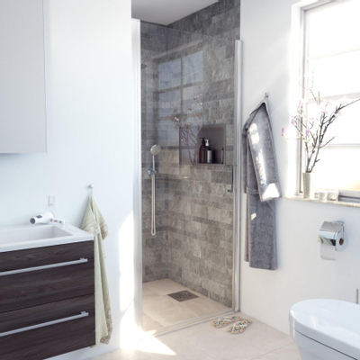 Marenza Neptune 6211 Douchedeur - 70x200cm - profiel - veiligheidsglas - anti kalk - chroom