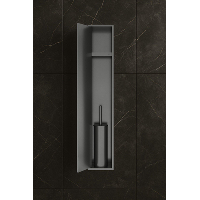 Hotbath &MORE Inbouw nis & borstelgarnituur - 16x60x12.6 cm - PVD - geborsteld gunmetal (antraciet)