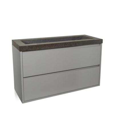 BRAUER New future small ensemble salle de bains 100x60x38.5cm avec lavabo en basalte 2 trous pour robinetterie Mat taupe