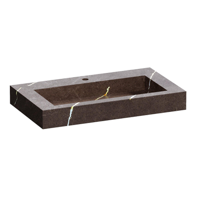 BRAUER Coral lavabo - 80x46x10cm - 1 bassin - 1 trou de robinet - composite - aspect marbre - Copper Brown