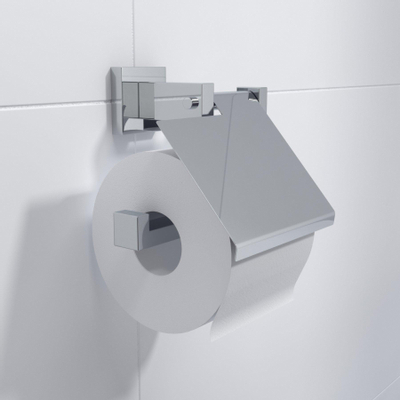 Ozean Porte-papier toilette avec couvercle angulaire chrome