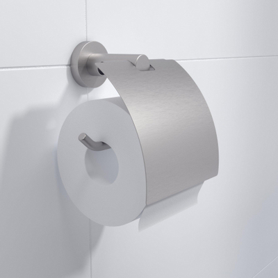 Ozean Porte-papier toilette avec couvercle rond inox