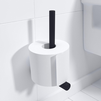 Ozean Porte-papier toilette réserve rond noir mat