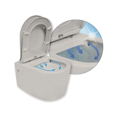 Nemo Go Pureflow WC suspendu sans bride avec abattant frein de chute et déclipsable blanc