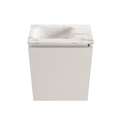MONDIAZ TURE-DLUX 40cm toiletmeubel Linen. EDEN wastafel Frappe positie links. Met 1 kraangat.