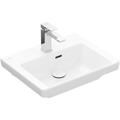 Villeroy & Boch Subway 3.0 fontein - 50x40x14.5cm - met 1 kraangat en overloopgat CeramicPlus - White Alpine (glans wit)